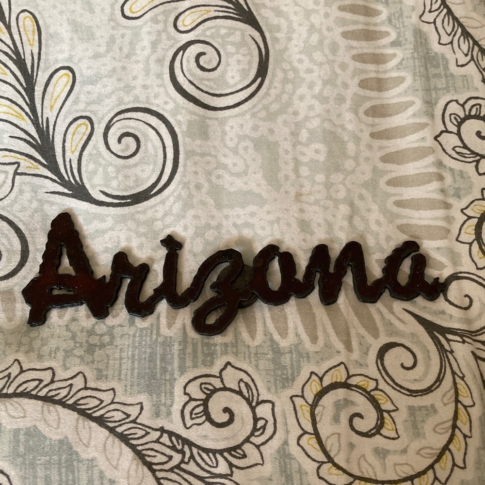 Arizona Script Rustic Metal Fridge Magnet - Picture 1 of 6